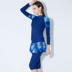 Long Sleeve Swimsuit Set with Skirted Leggings