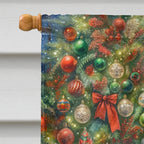 Bluetick Hound and Santa Claus House Flag