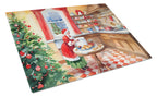 Cookies with Santa Claus Mrs. Claus Glass Cutting Board