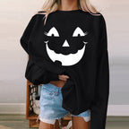 Halloween Women's Long Sleeve Casual Print Sweatshirt | Streetwear