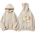 Ice Cream Pattern Casual Loose Ladies Hoodie Sweater | Streetwear