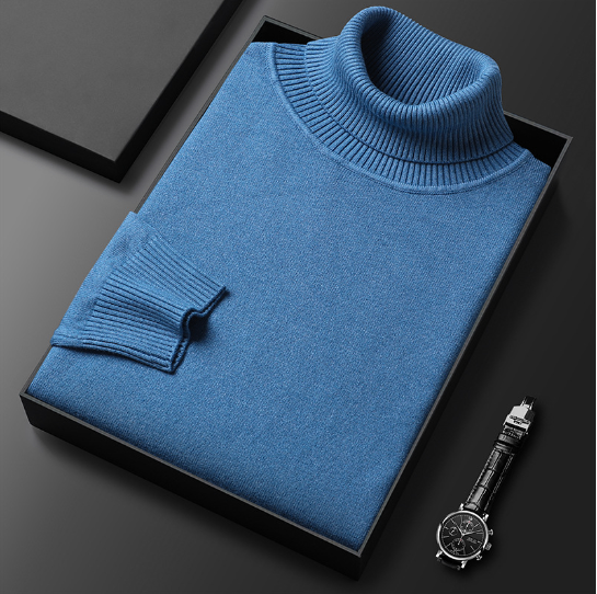 Slim-Fit Solid Color Turtleneck Pullover Sweater | Streetwear