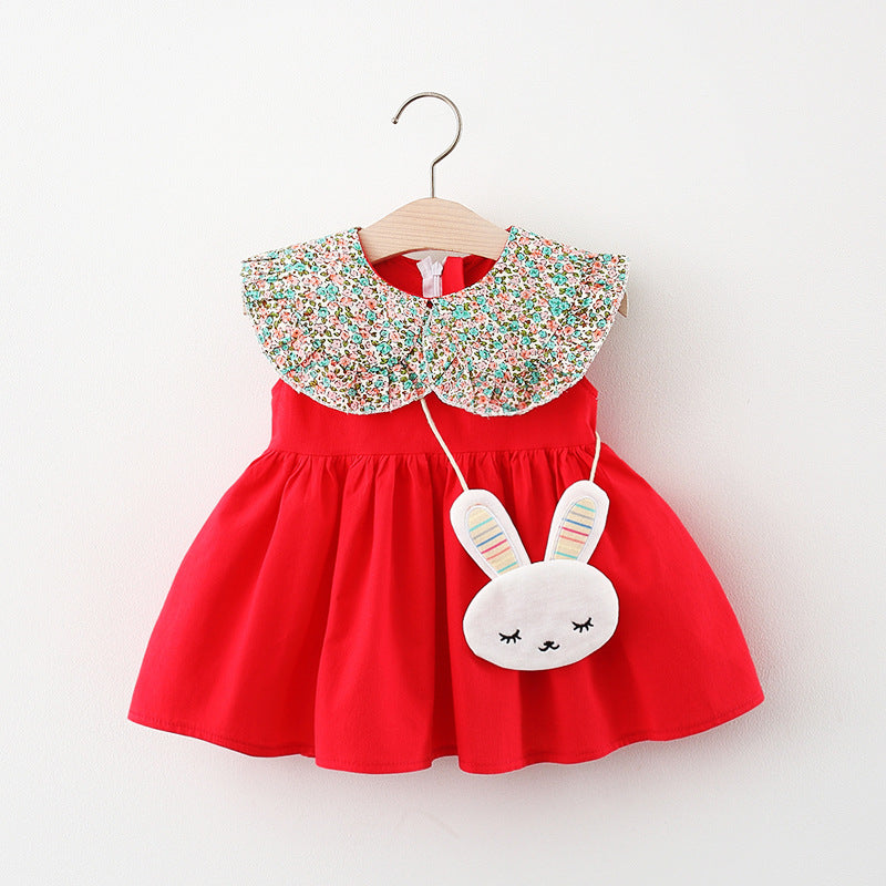 Fashionable Solid Color Sleeveless Dress for Girls