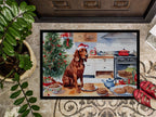 Redbone Coonhound Christmas Cookies Doormat