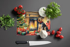 Welsh Terrier Cozy Christmas Glass Cutting Board
