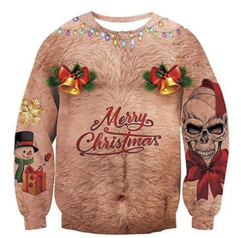 3D Christmas Sweatshirt with Fun Print for Couples | Streetwear