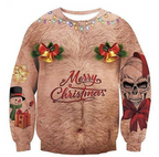 3D Christmas Sweatshirt with Fun Print for Couples | Streetwear
