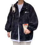 Casual Korean Men's Jacket with Trendy Print Design