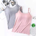 Seamless Camisole with Built-in Bra and Adjustable Straps