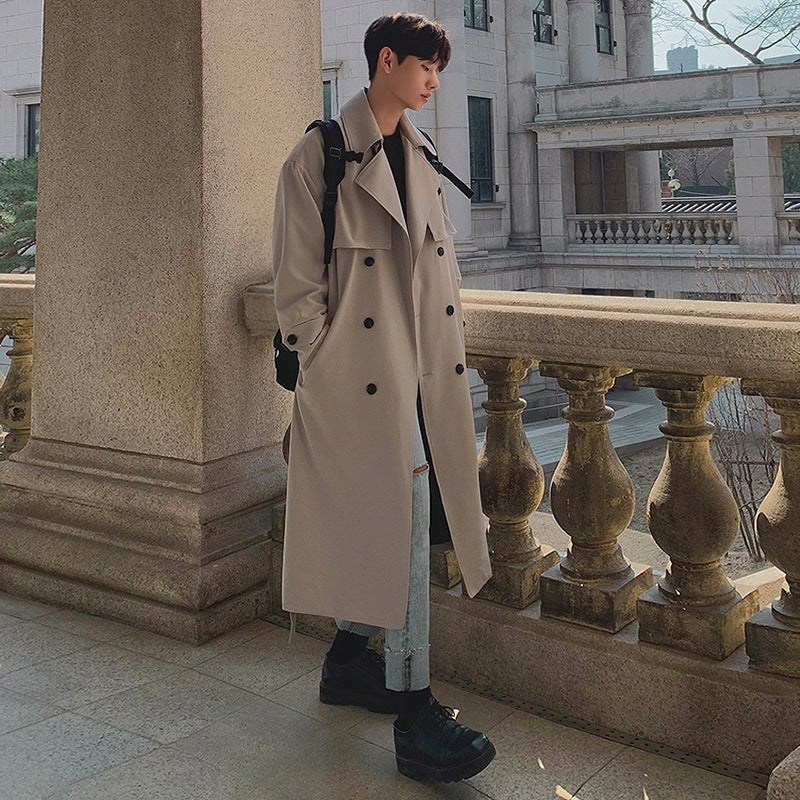Men's Casual Mid-length Double-breasted Coat