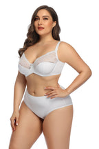 Plus Size Lace Bra Set with Underwire for Women
