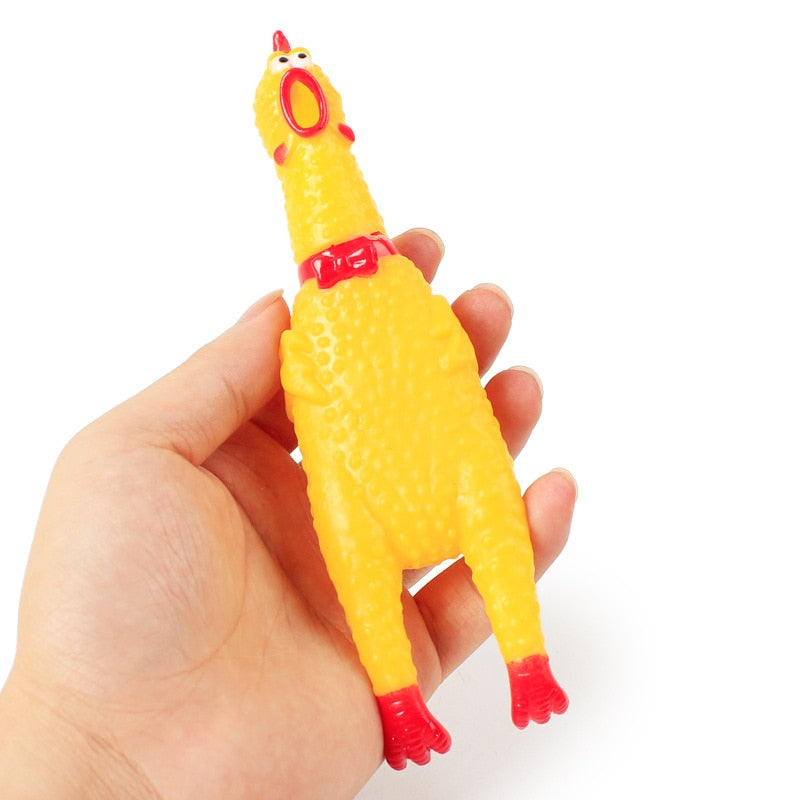 Screaming Chicken Dog Toy - Squeaky Rubber Pet Toy | 3 Sizes
