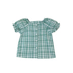 Puff Sleeve One-Line Collar Cardigan for Girls