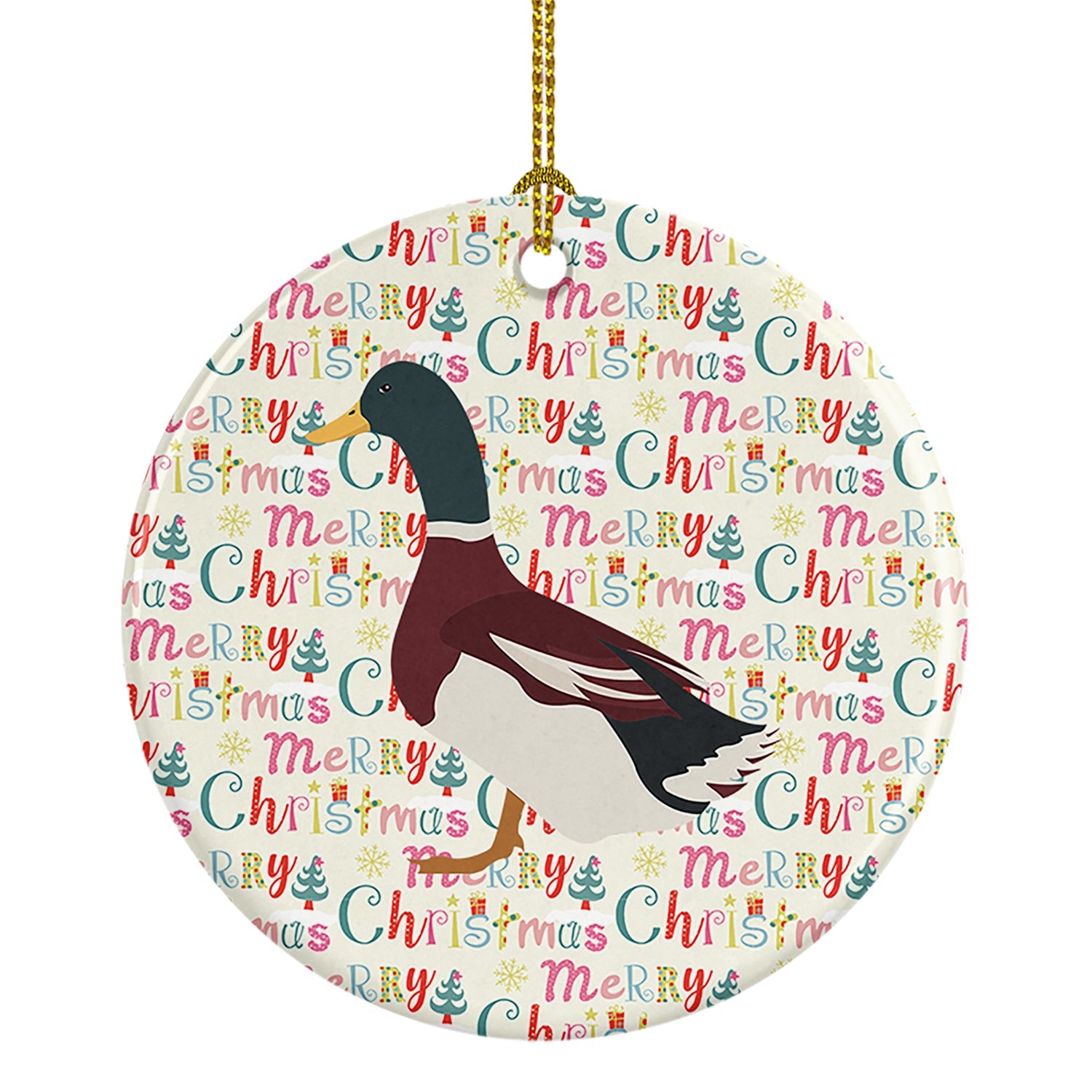 Rouen Duck Christmas Ceramic Ornament