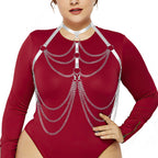 Halloween Body Chain with Adjustable High Waist Bikini Top