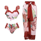 2024 Retro French One-Piece Swimsuit for Vacation