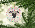 Argentine Pila Dog Merry Christmas Ceramic Ornament