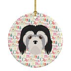 Lowchen Little Lion Dog Merry Christmas Ceramic Ornament