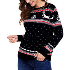 2019 Women's Crew Neck Christmas Reindeer Sweater
