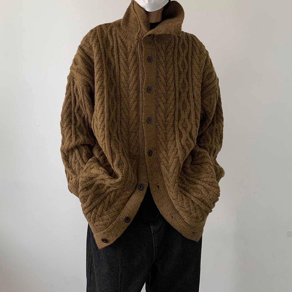 Korean Vintage Twist Lapel Knit Sweater