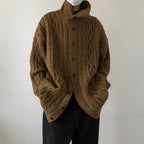 Korean Vintage Twist Lapel Knit Sweater
