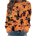 Halloween Women's Printed Long Sleeve Sweater