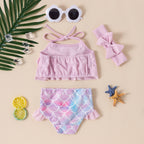 Cute Donut Off Shoulder Swimwear Set for Ages 1-3