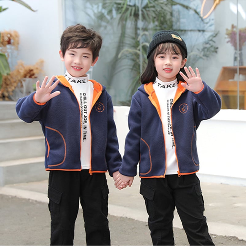 Hooded Polar Fleece Cardigan Set for Kids