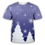 3D Christmas Couple T-Shirt with Cartoon Print | Streetwear