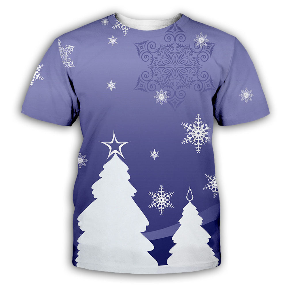 3D Christmas Couple T-Shirt with Cartoon Print | Streetwear