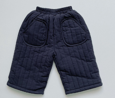 Children's Lightweight Quilted Velvet Straight-Leg Pants
