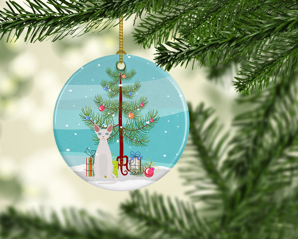 Devon Rex Cat Christmas Ceramic Ornament
