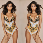Women's One-Piece Swimsuit with Print Bikini Design