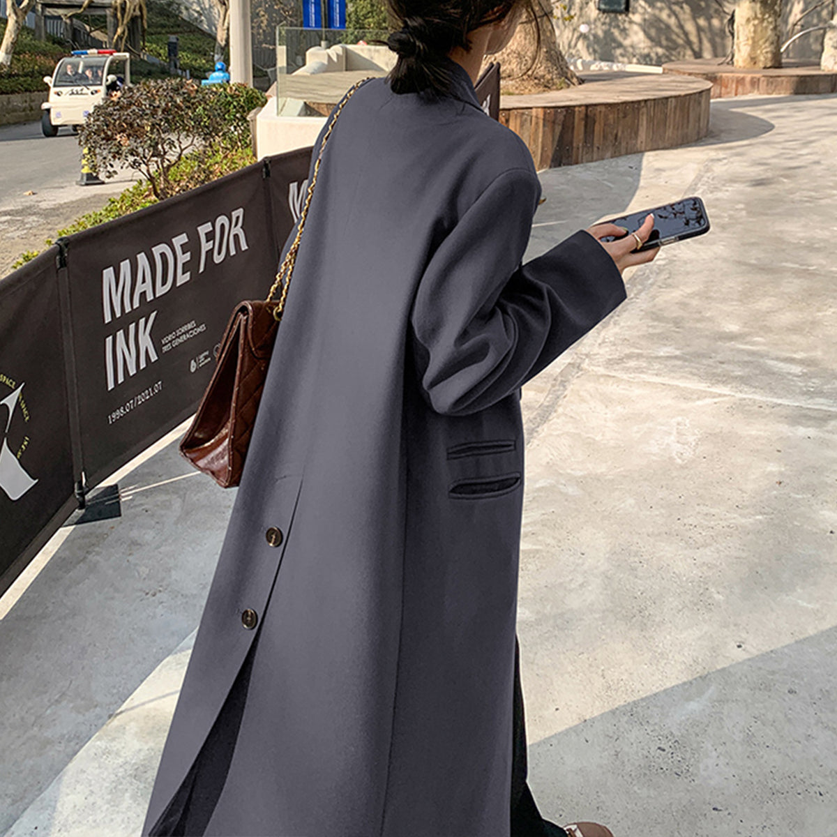 Classic British Style Women's Long Trench Coat