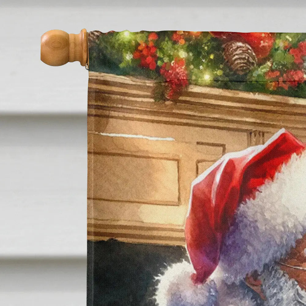 Norfolk Terrier and Santa Claus House Flag