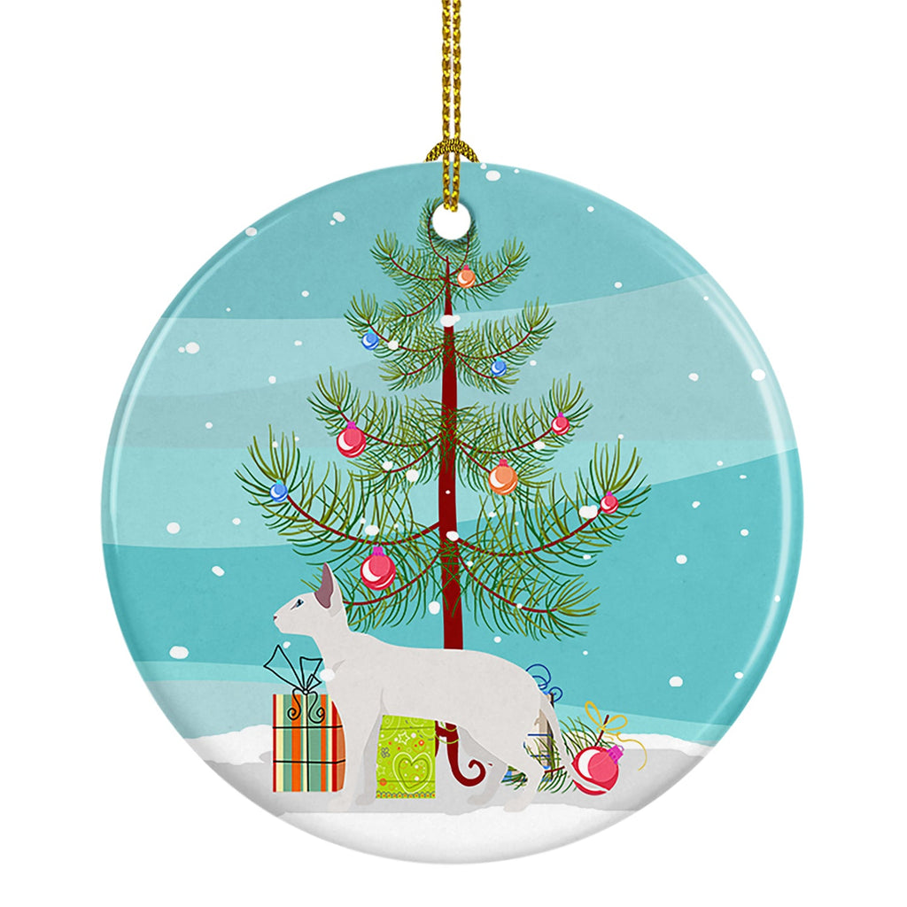 Peterbald Cat Christmas Ceramic Ornament