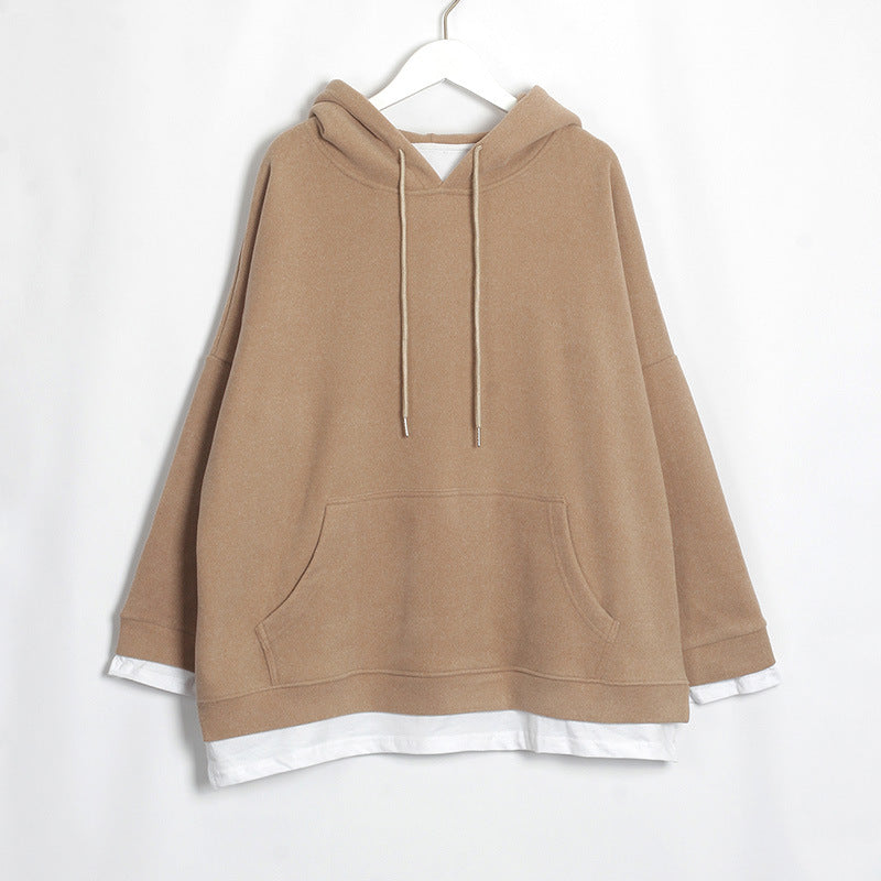 Brown Cotton Hooded Cartoon Pullover Sweater (Long Sleeve) | Streetwear