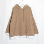Brown Cotton Hooded Cartoon Pullover Sweater (Long Sleeve) | Streetwear