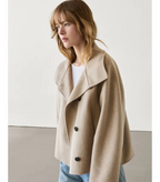 Wool Blend Turtleneck Coat Single Breasted Casual