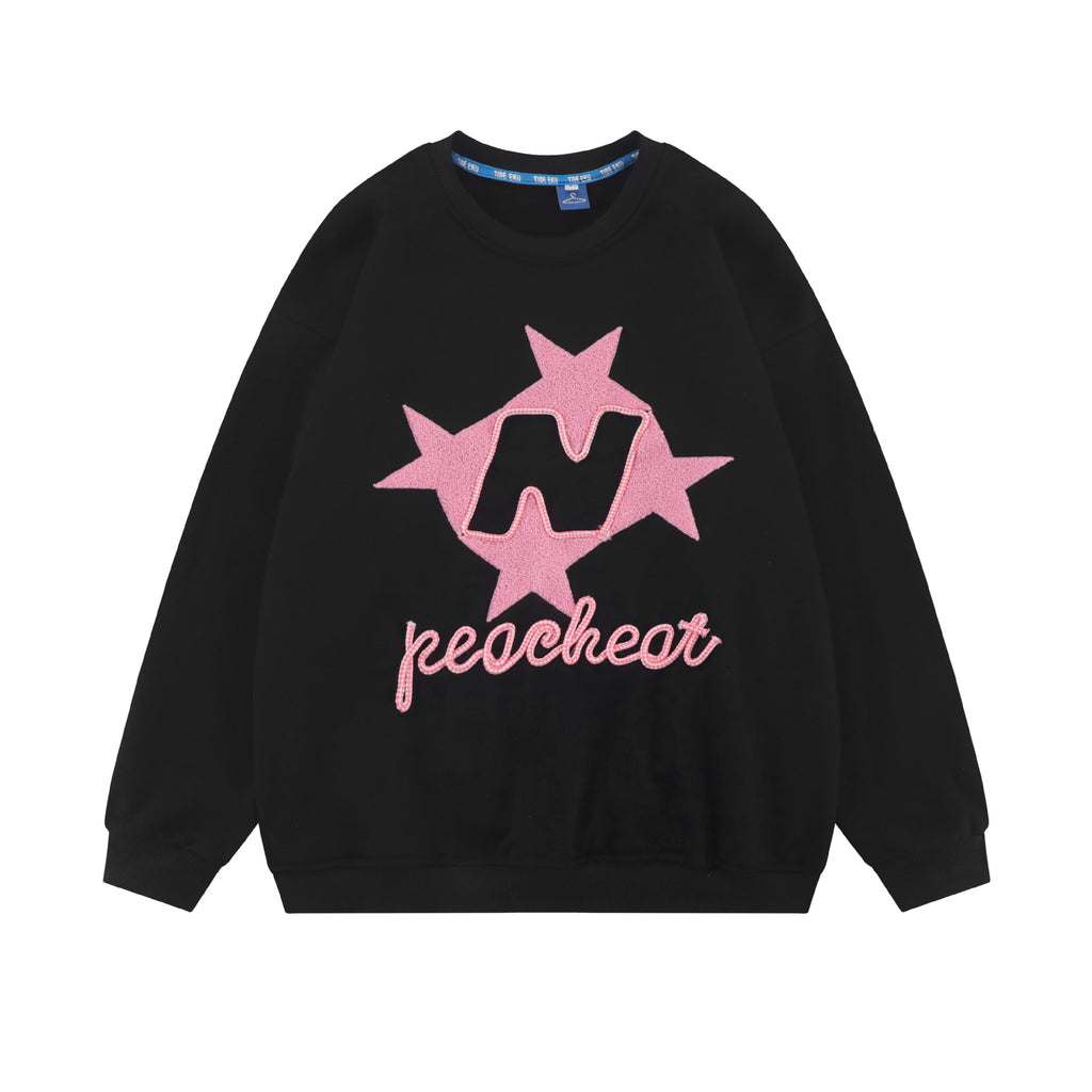 Embroidered Drop-Shoulder Long-Sleeve Men's Sweater