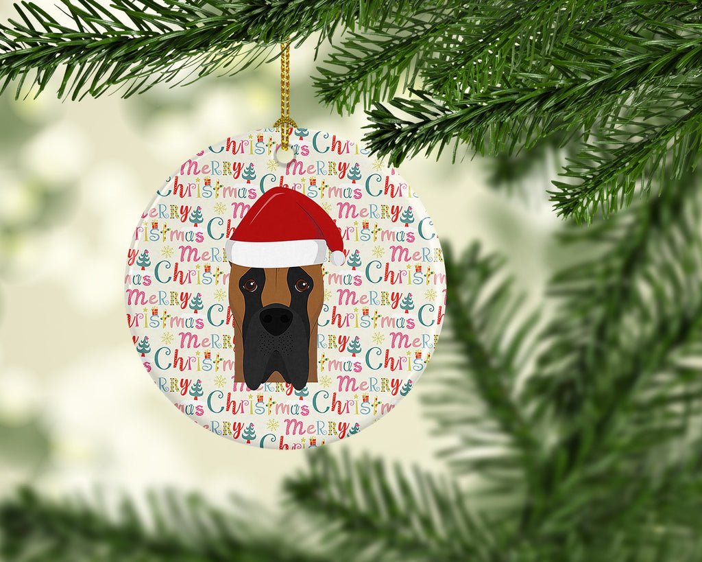 Great Dane Merry Christmas Ceramic Ornament