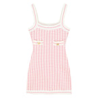 Houndstooth Knit Sling Dress for Women Summer Style