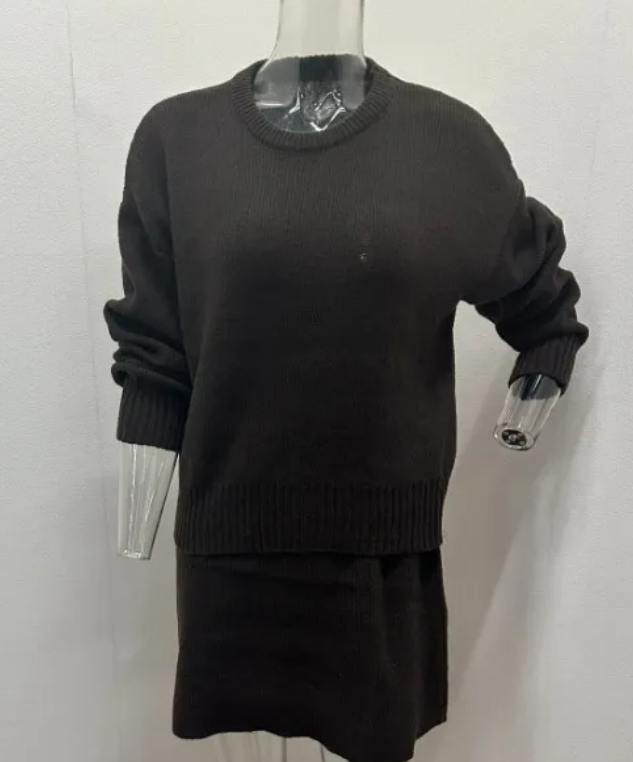 2 Pieces Knit Sweater Skirt Sets For Women