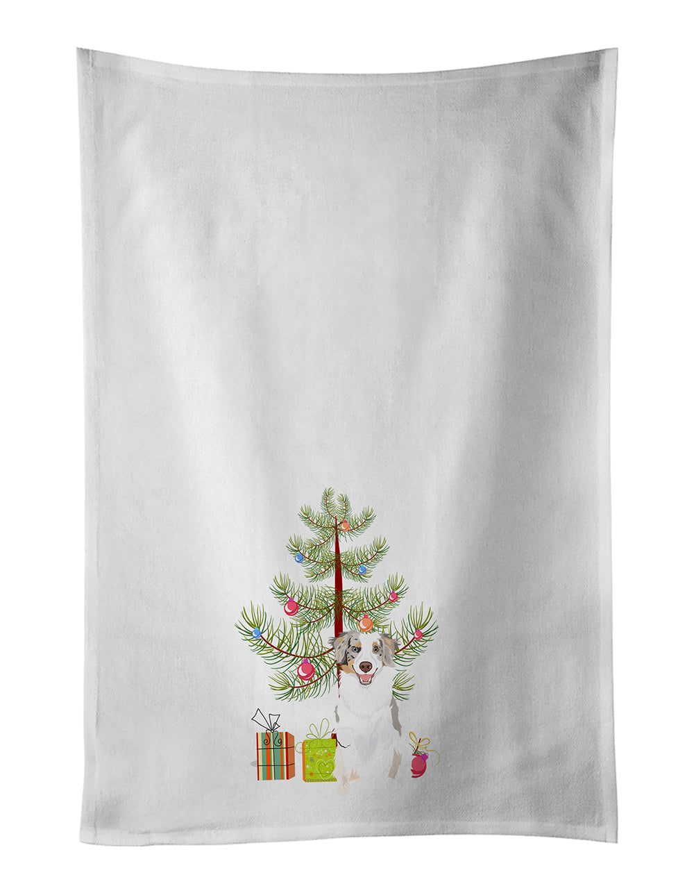 Australian Shepherd Red Merle Tricolor #1 Christmas Kitchen Towel Set of 2