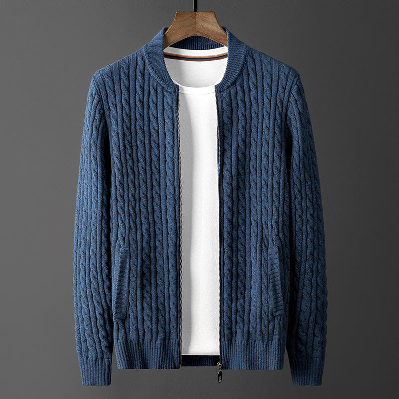 Men's Plus Size Striped Knitted Cardigan Jacket M-4XL