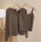 Slim Cardigan Set with Tank Top (One Set)
