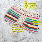 Handmade Crochet Bikini Beach Skirt Set with Stripes
