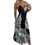 Slim Fit Floral Strappy Dress with Color Gradient