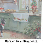 Boston Terrier Christmas Cookies Glass Cutting Board
