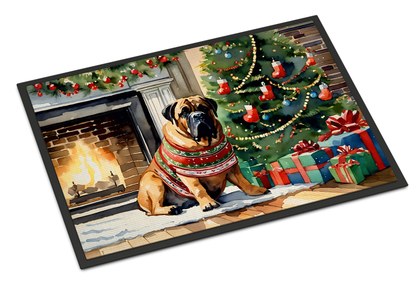 Bullmastiff Cozy Christmas Doormat